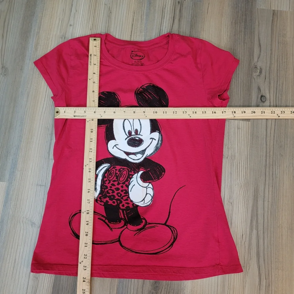 Vintage 90s Disney Mickey Mouse Graphic T-Shirt Size XL 15-17 Red - Picture 7 of 7